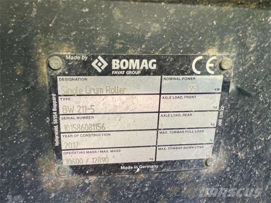Bomag BW 211-5 Yksivalssijyrät
