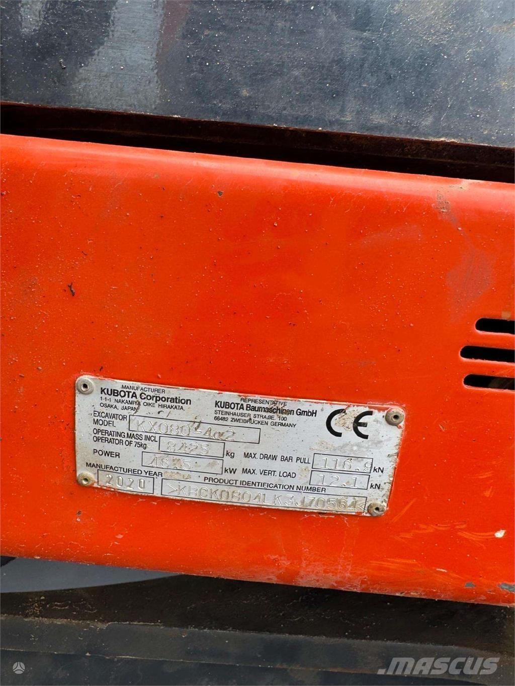 Kubota KX080-4a2 Telakaivukoneet