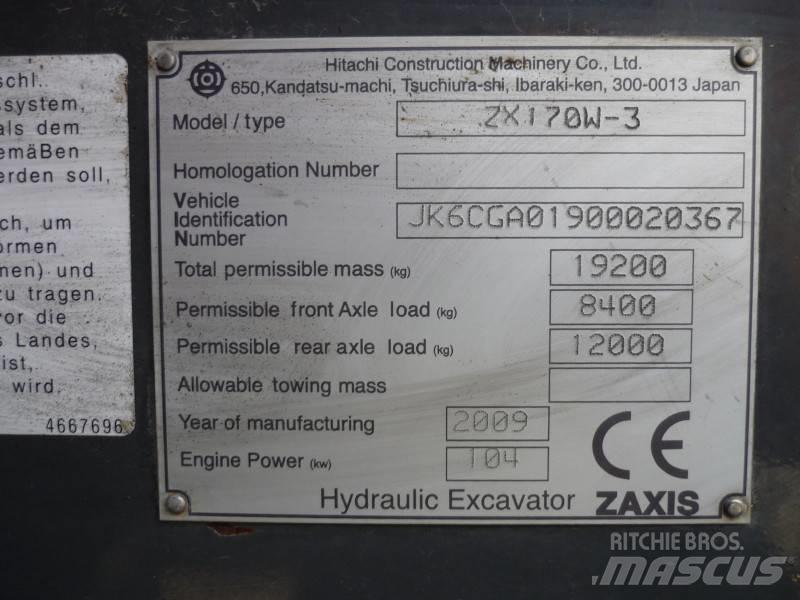 Hitachi ZX170W-3 Pyöräkaivukoneet