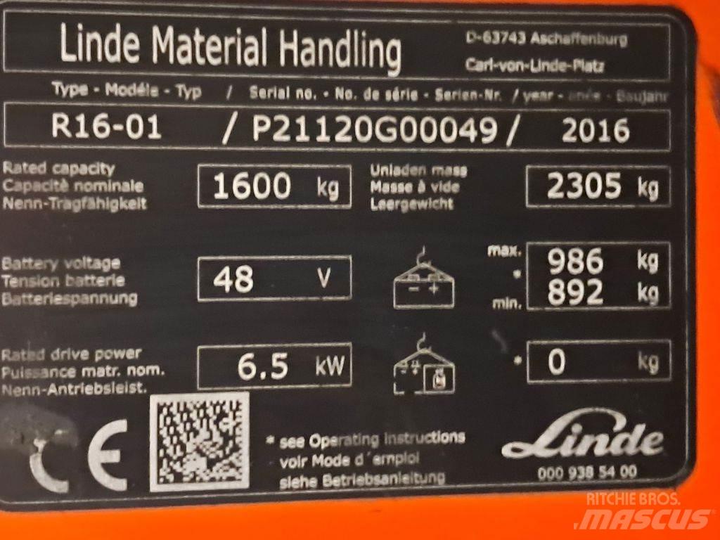 Linde R16-01 Työntömastotrukit