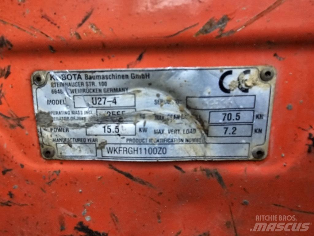 Kubota U 27-4 Minikaivukoneet < 7t