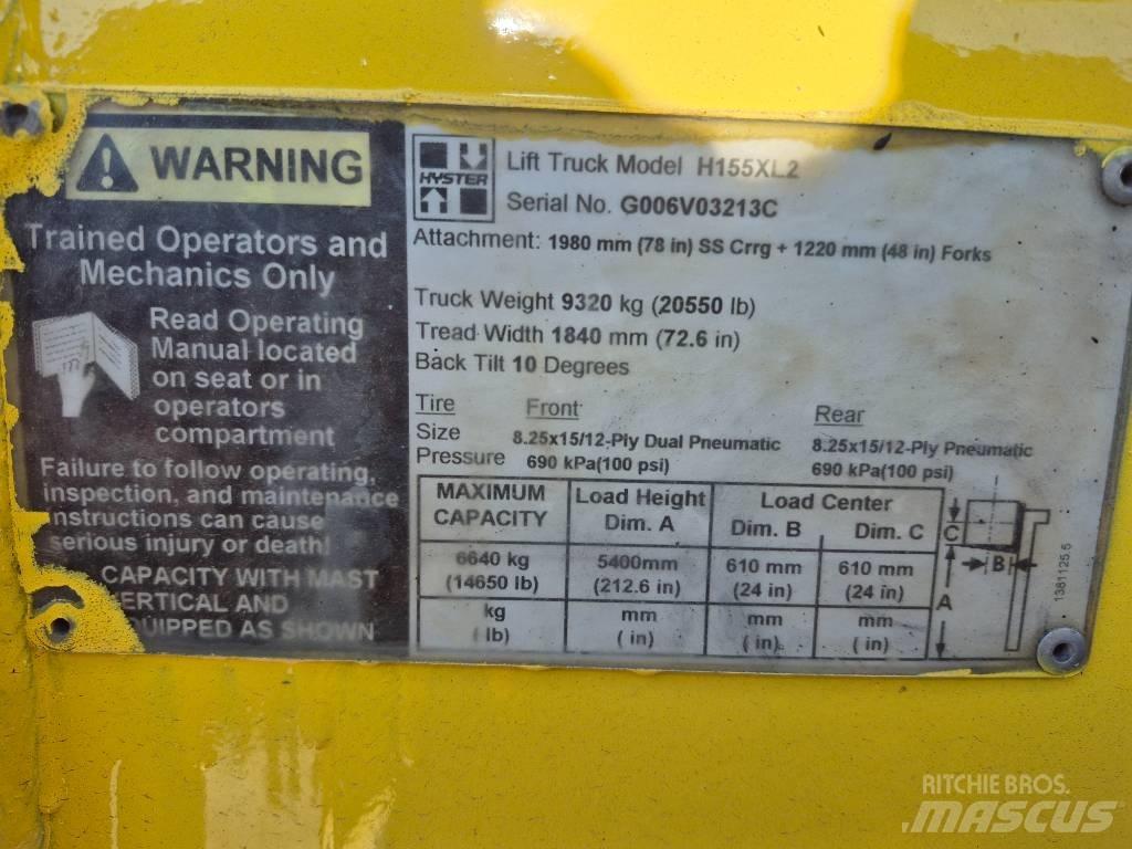 Hyster H 155 XL 2 Muut haarukkatrukit
