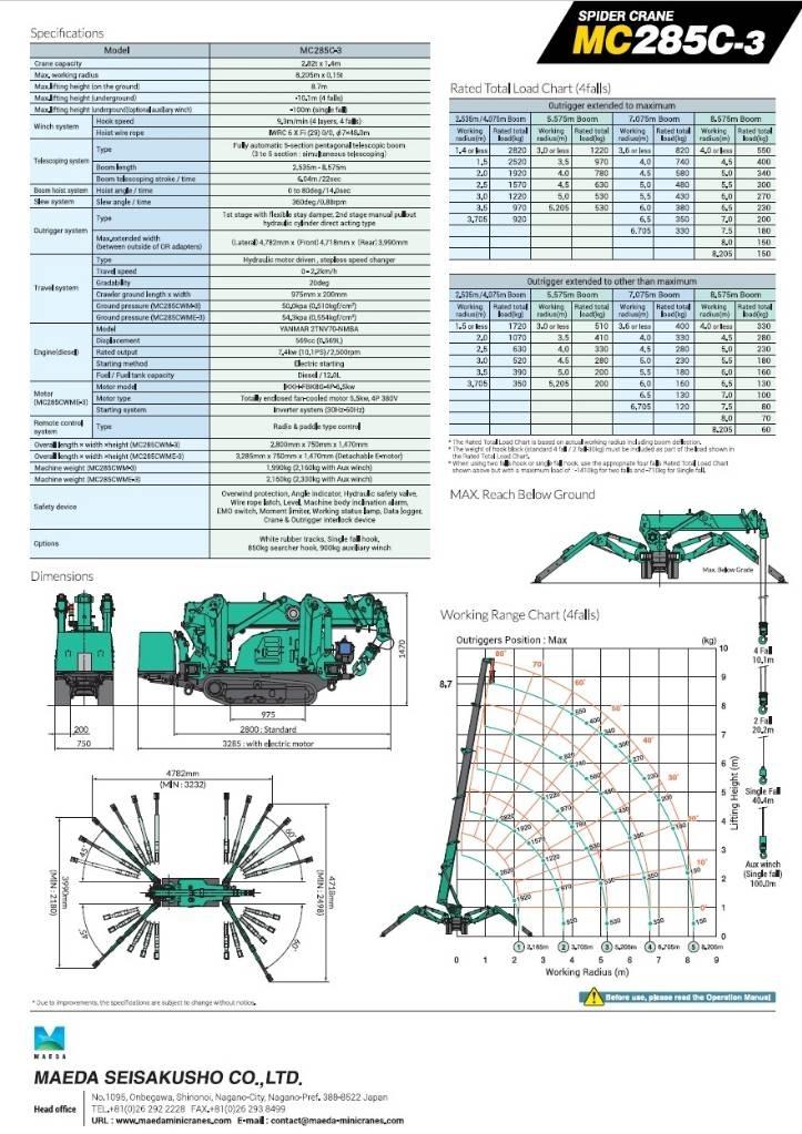 Maeda MC 285 CWME-3 Mininosturit