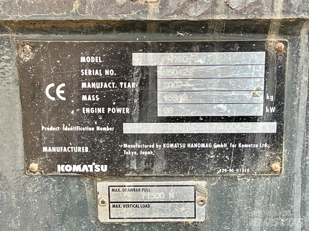 Komatsu PW 160 Pyöräkaivukoneet