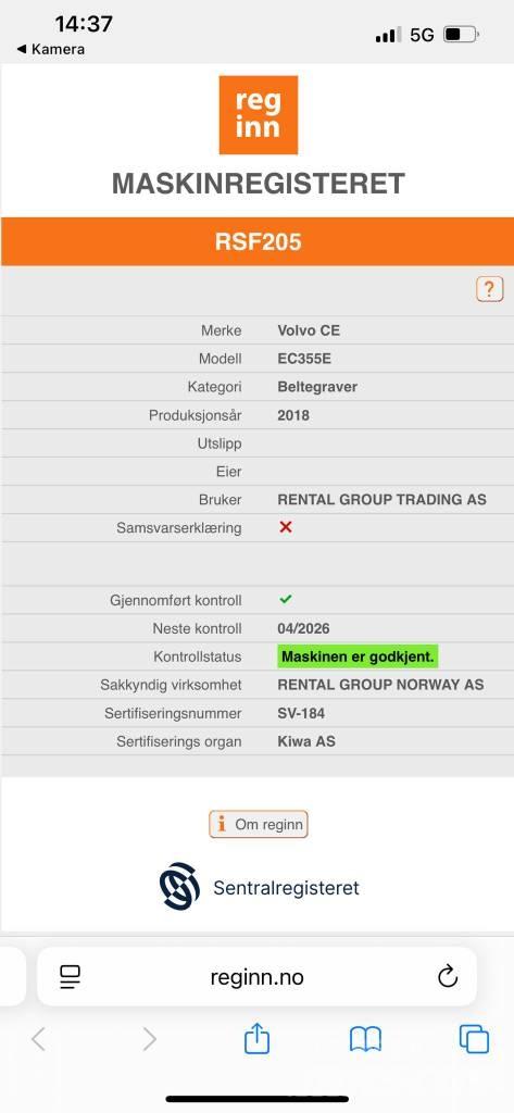 Volvo ECR355EL Telakaivukoneet