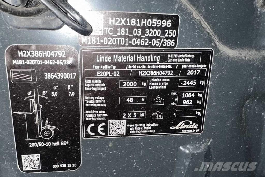 Linde E 20 PL Sähkötrukit