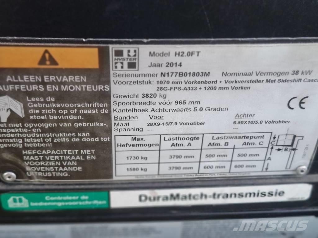 Hyster H 2.0 FT Nestekaasutrukit