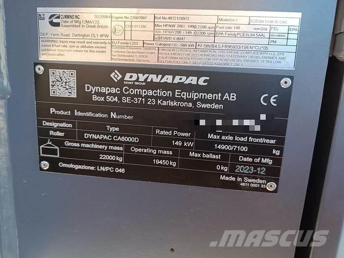 Dynapac CA6000D Hinattavat jyrät