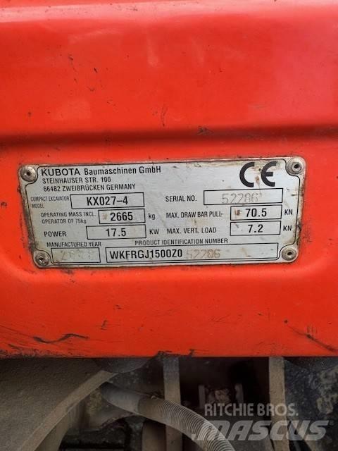 Kubota KX027-4 Minikaivukoneet < 7t