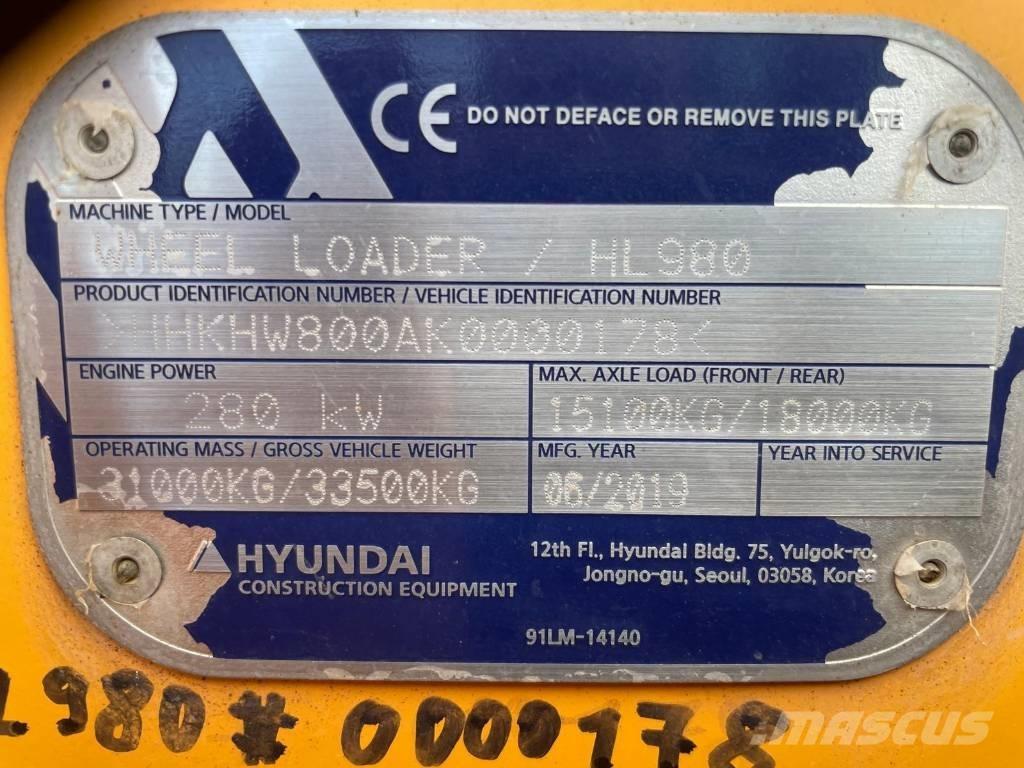 Hyundai HL 980 Pyöräkuormaajat