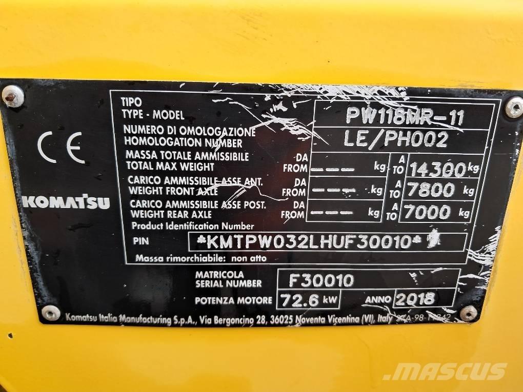 Komatsu PW118MR-11 Pyöräkaivukoneet