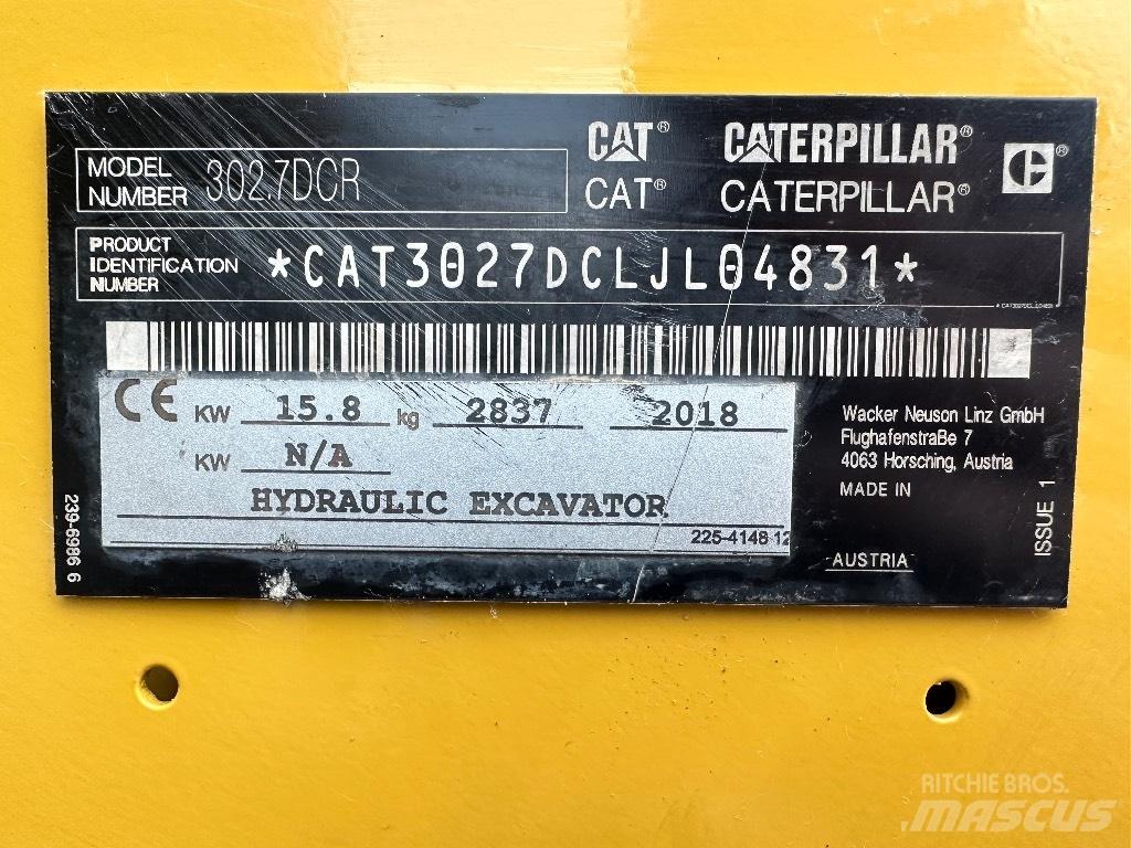 CAT 302.7D CR Minikaivukoneet < 7t