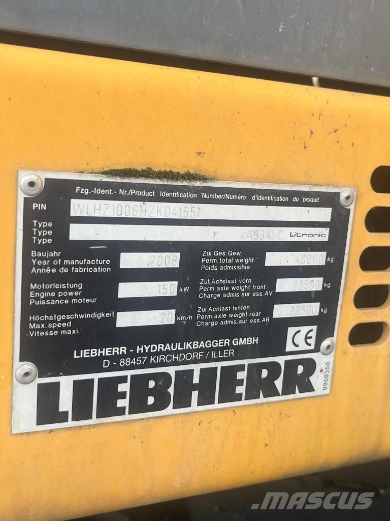 Liebherr A 934 C Jätteenkäsittelijät