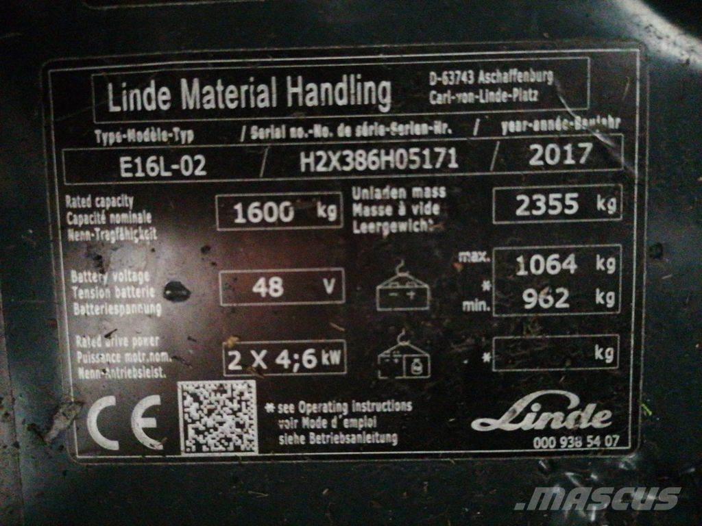 Linde E16L-02 Sähkötrukit