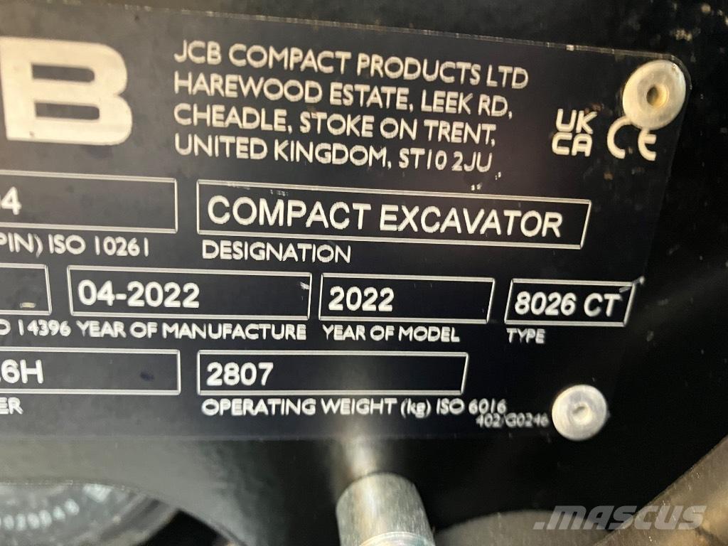 JCB 8026 CTS Minikaivukoneet < 7t