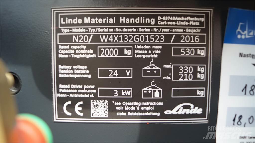 Linde N20 kurz Matalakeräilytrukit