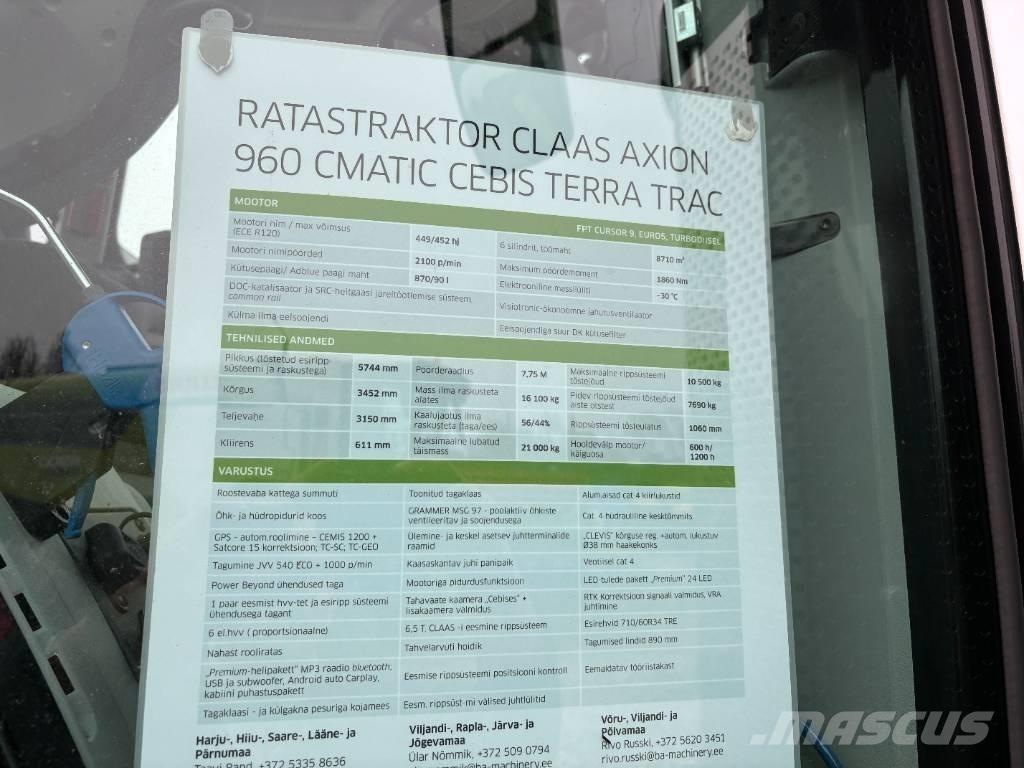 CLAAS Axion 960TT Traktorit