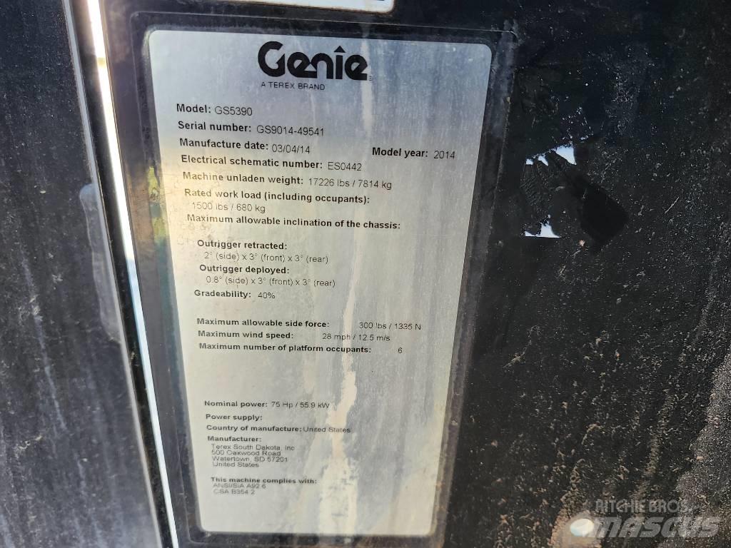 Genie GS 5390 Saksilavat