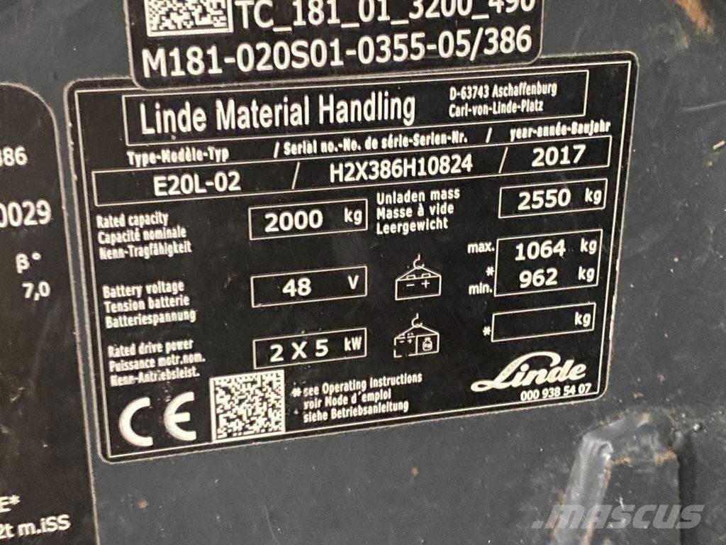 Linde E20L-02 Sähkötrukit