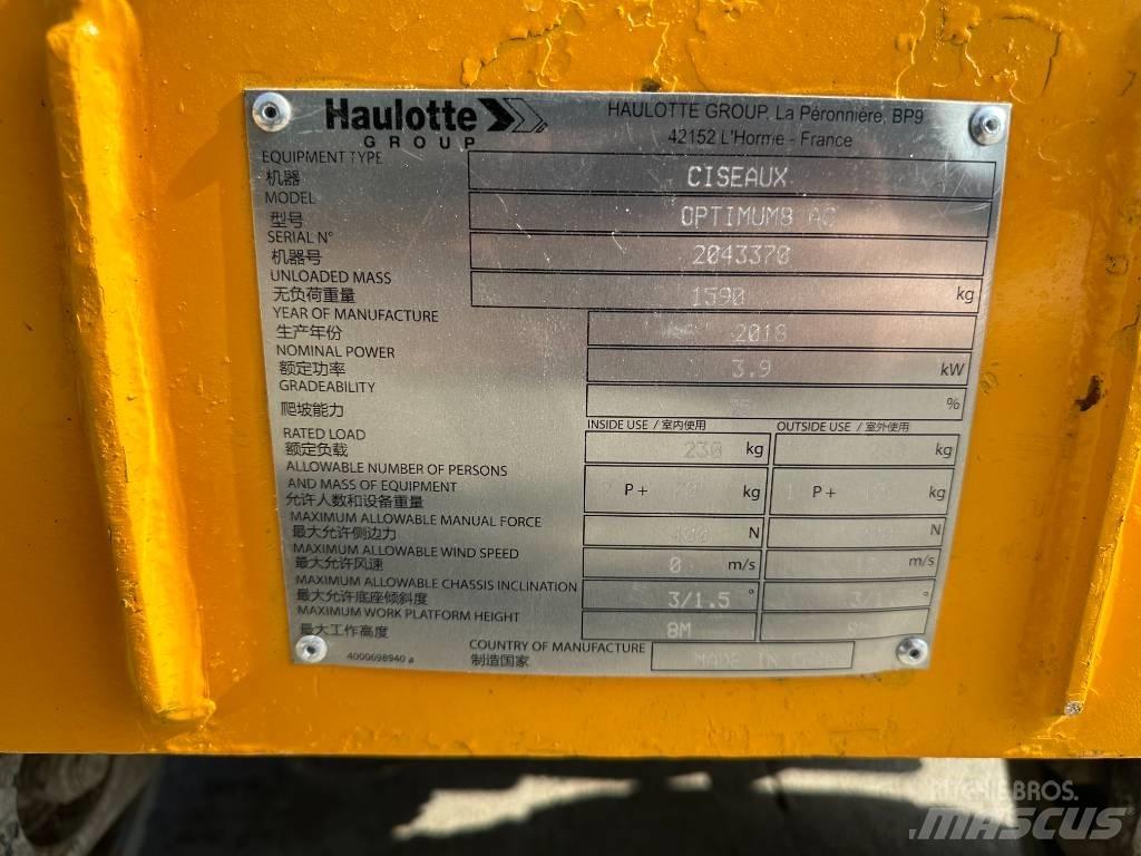 Haulotte OPTIMUM 8 Saksilavat