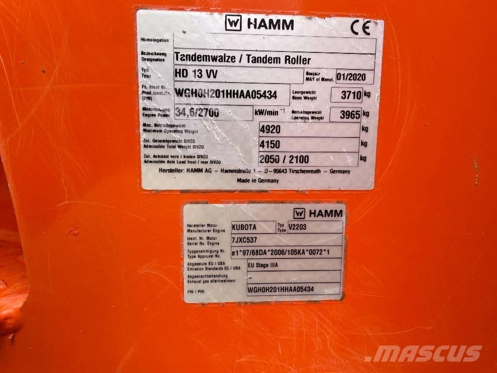 Hamm HD 13 VV Tandemjyrät