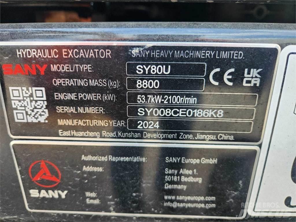 Sany SY80U Midikaivukoneet 7t - 12t