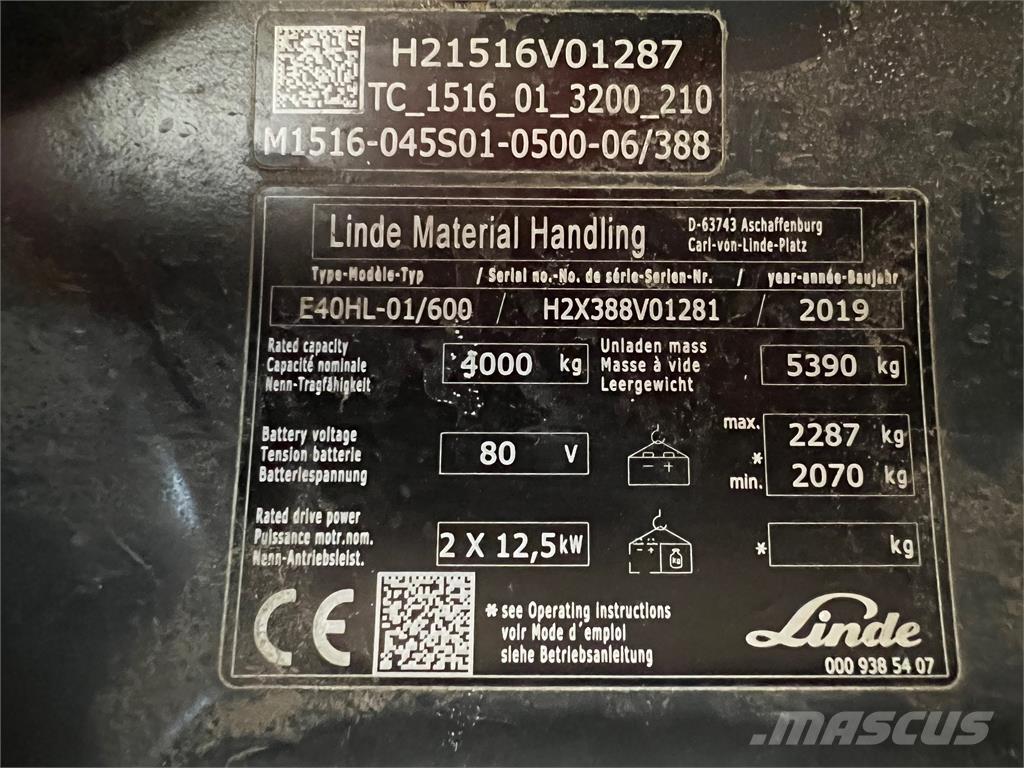 Linde E 40/600 HL Sähkötrukit