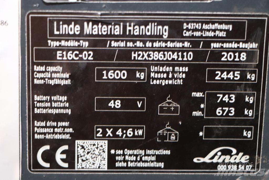 Linde E16C-02 Sähkötrukit