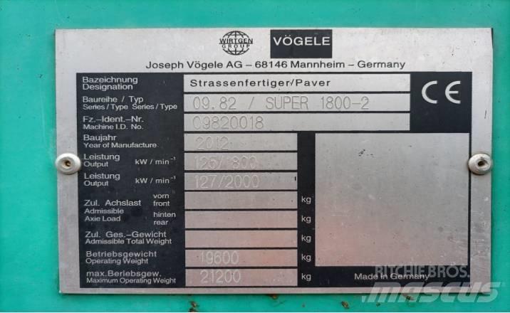 Vögele SUPER1800-2 Asfalttikoneet