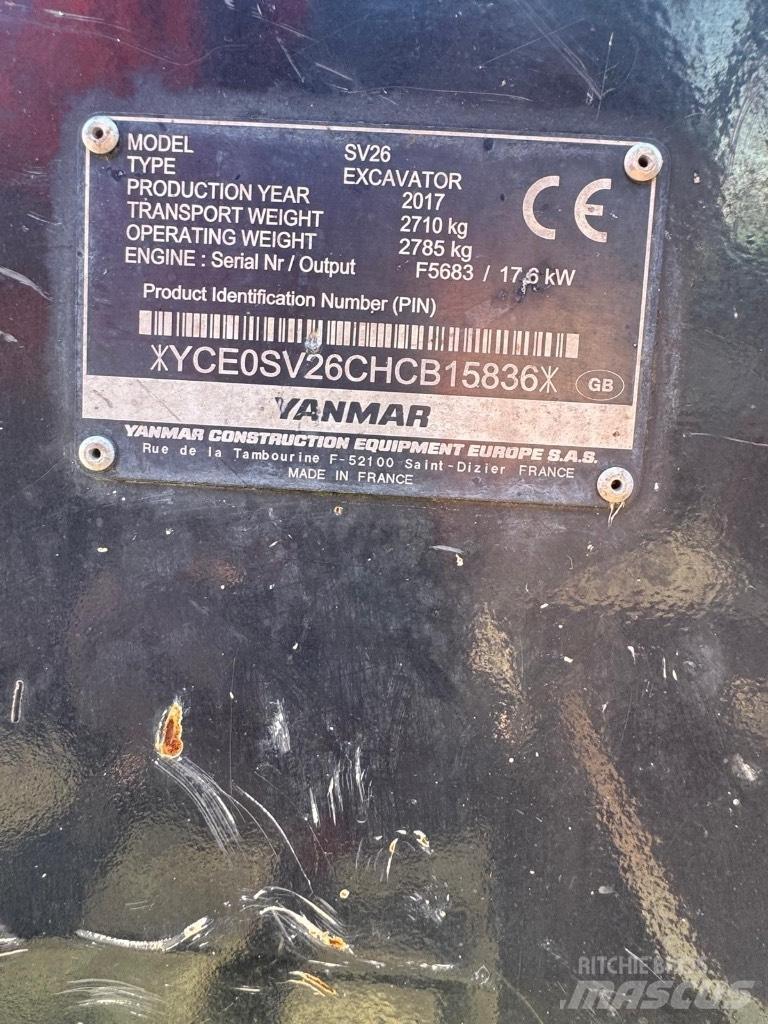 Yanmar SV 26 Minikaivukoneet < 7t