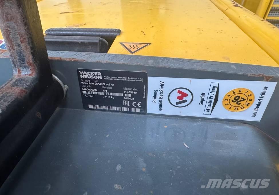 Wacker Neuson DPU 80 Tärylevyt