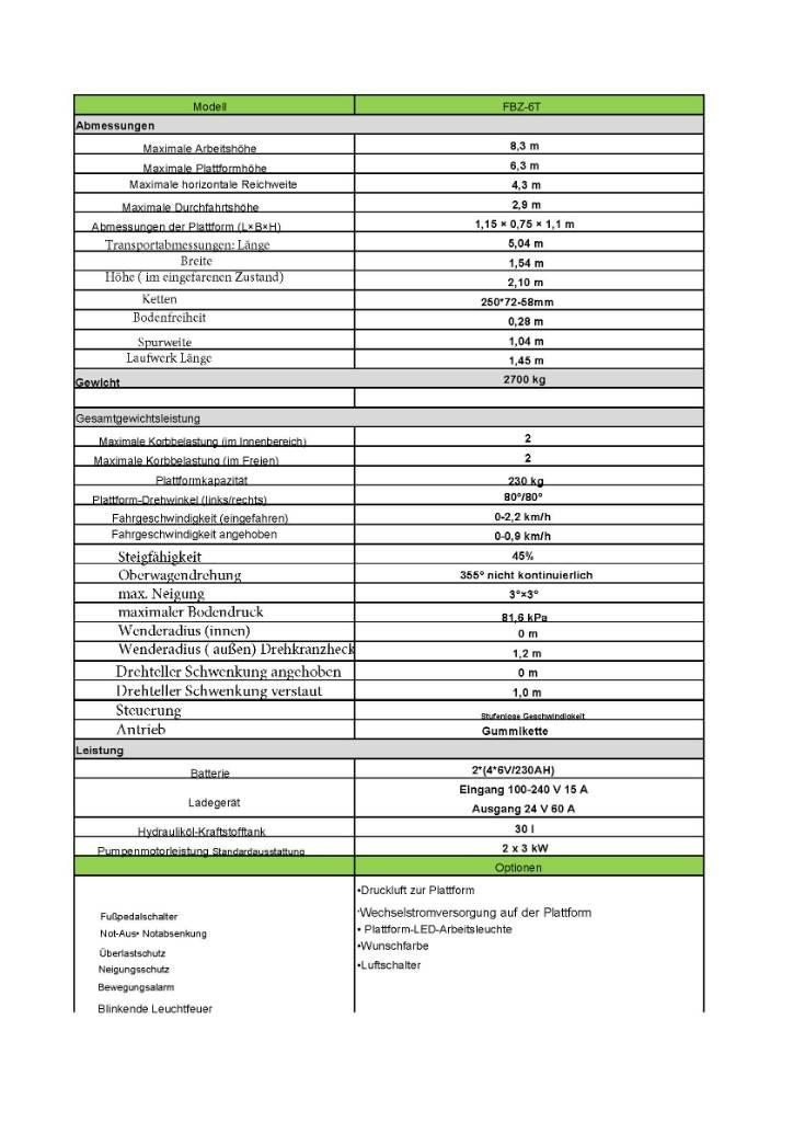 Fronteq FBZ-6T Muut henkilönosturit