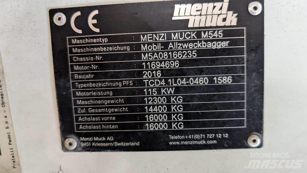 Menzi Muck M545 Pyöräkaivukoneet