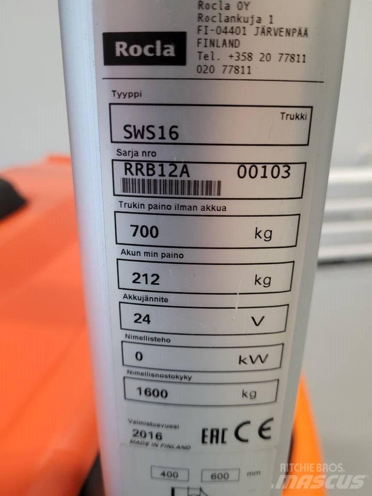 Rocla SWS 16 Käyden ajettavat pinoamistrukit