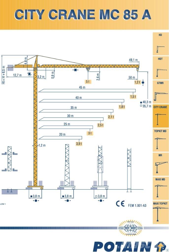 Potain SP85A Torninosturit