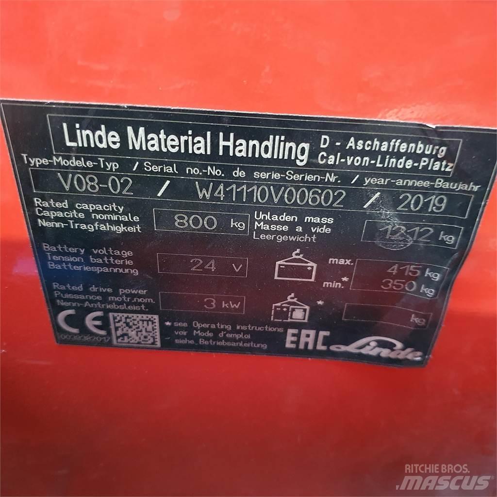 Linde V08-02 Välitasokeräilytrukit