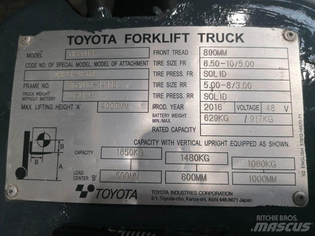 Toyota 8FBN18 Sähkötrukit