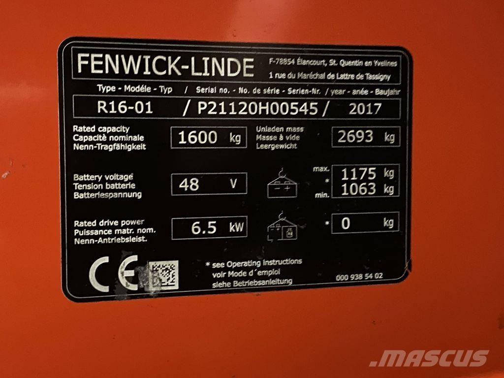 Linde R16 Työntömastotrukit