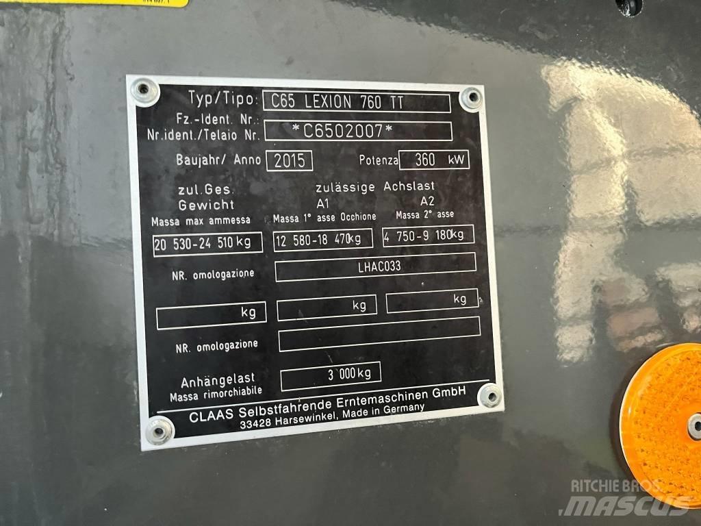 CLAAS Lexion 760 TT Leikkuupuimurit