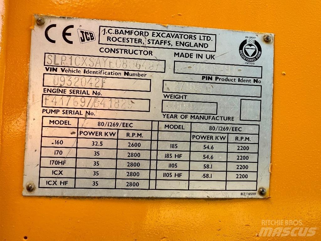 JCB 1 CX Kaivurikuormaajat