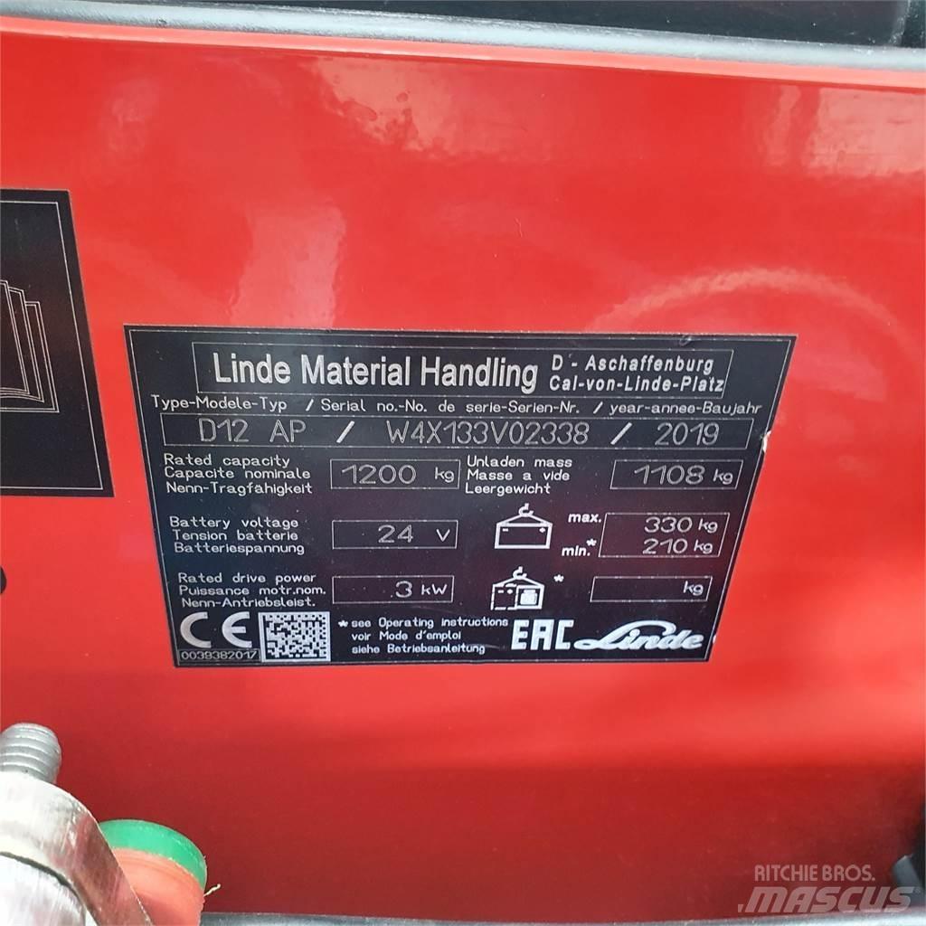 Linde D12AP Käyden ajettavat pinoamistrukit