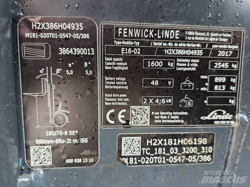 Linde E16 -02 Sähkötrukit