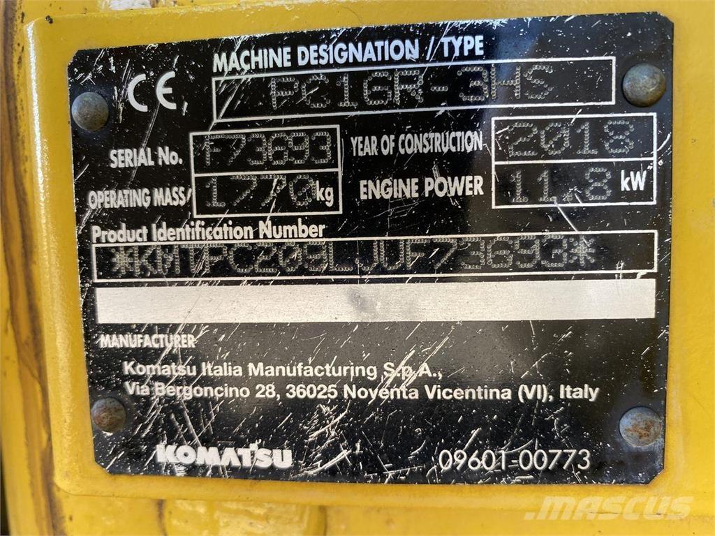 Komatsu PC16R-3HS Pyöräkaivukoneet