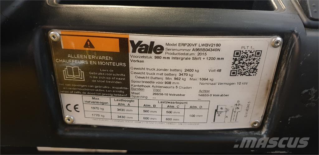 Yale ERP20VF 2014 Sähkötrukit