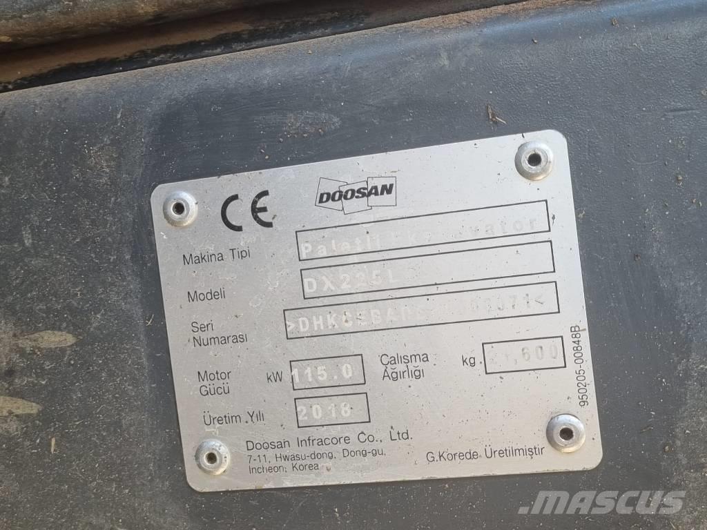 Doosan DX 225 Telakaivukoneet