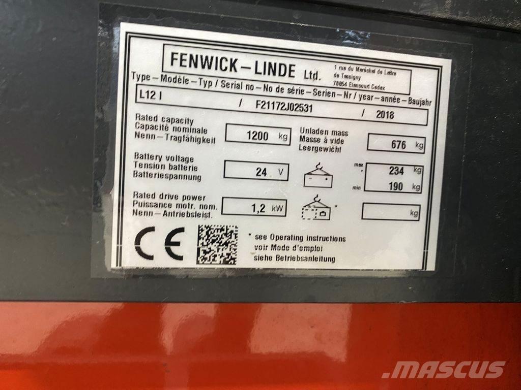 Linde L12 I Käyden ajettavat pinoamistrukit