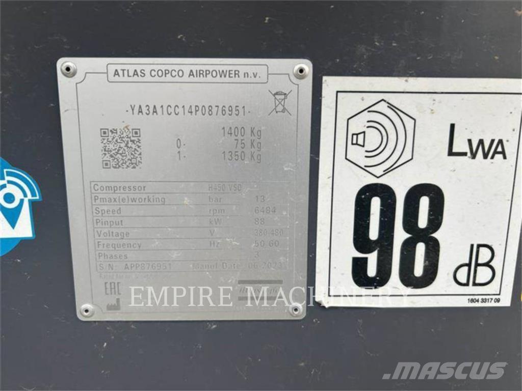 Atlas Copco H450 Kompressorit