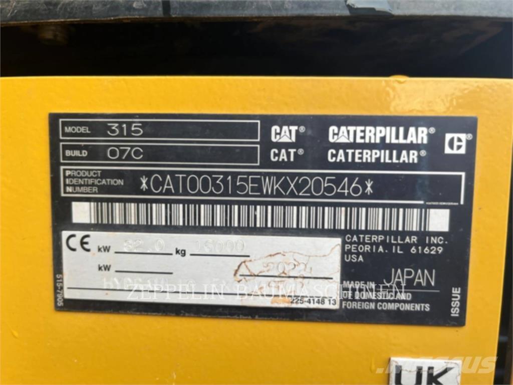CAT 315-07B Telakaivukoneet