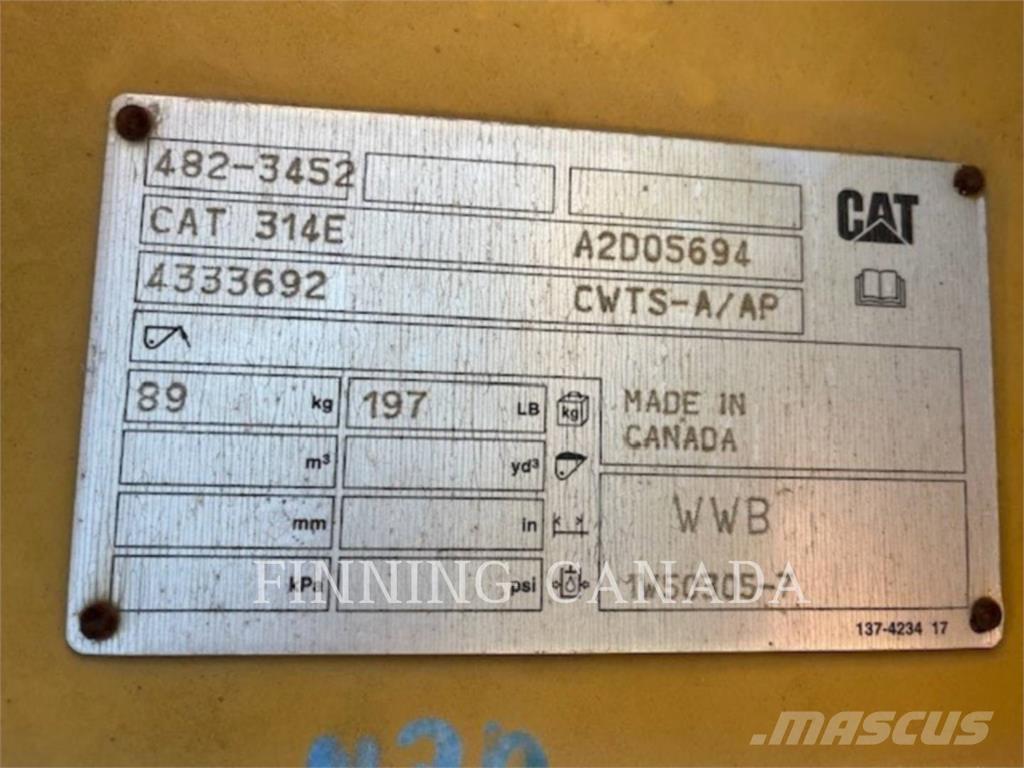 CAT ATTACHMENTS 314E Pikakytkimet