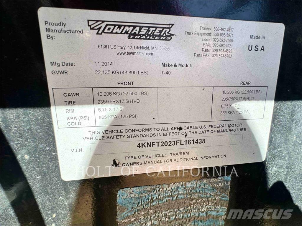 TOWMASTER T-40 Muut perävaunut